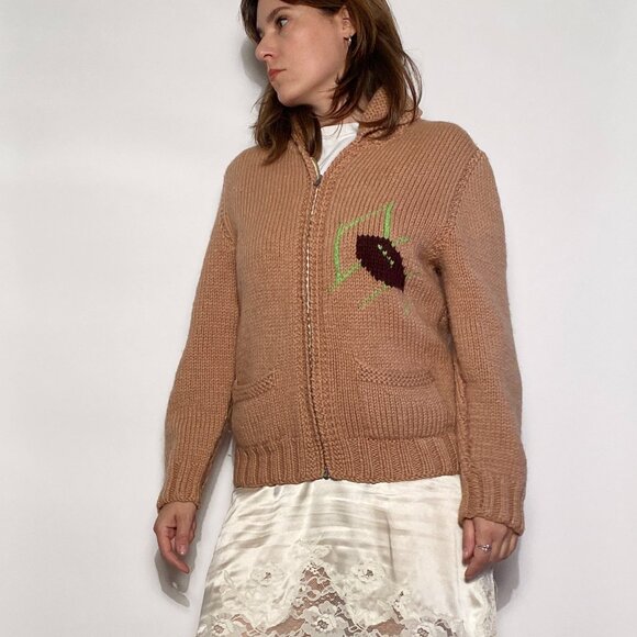 Vintage 1960s SUPER RARE Wool FOOTBALL Cowichan! Women's Medium, Men's Small - Picture 3 of 7